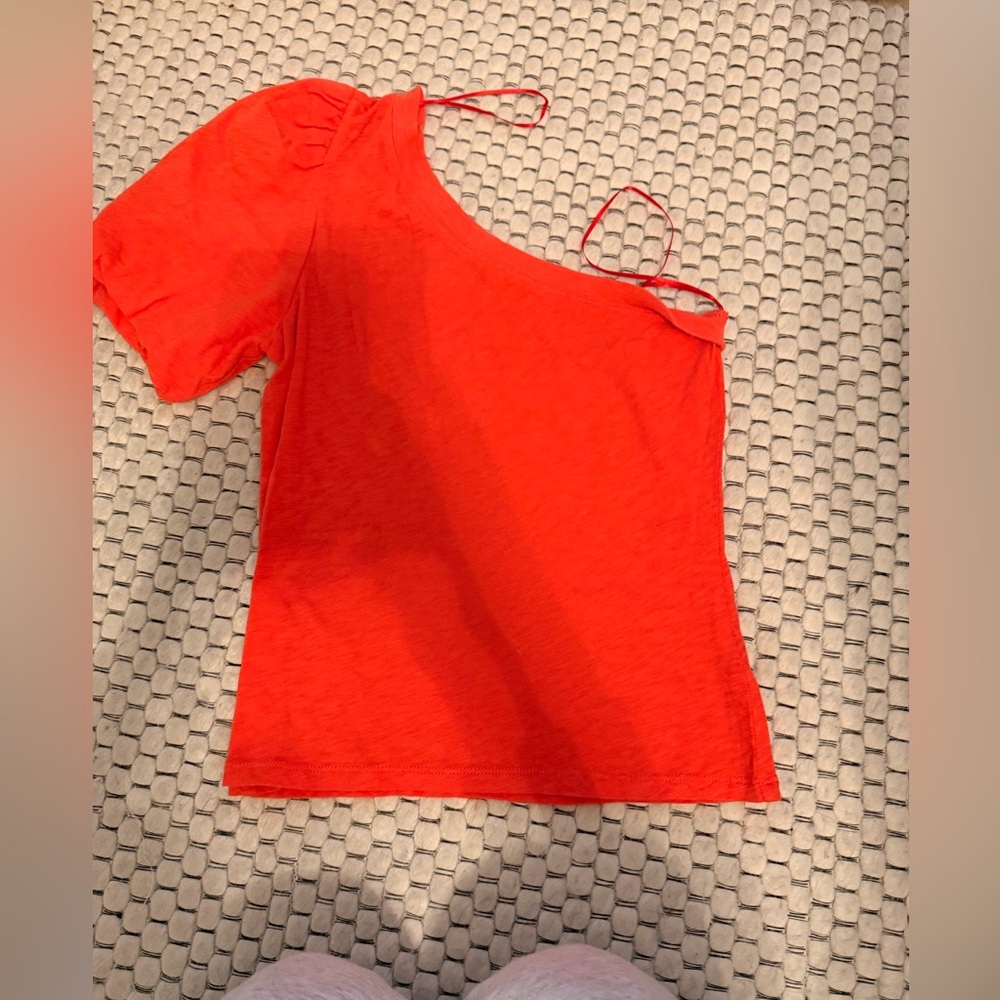 Z Supply One-Shoulder Tank Top in Bright Red